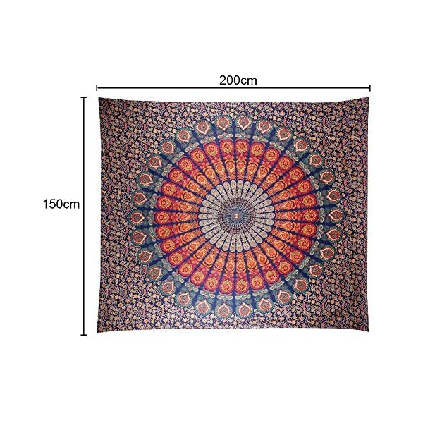 Anyasen Tapiz de pared mandala Tapestry Tapices tapiz hippie diseño de pavo real psicodélico colgante de pared bohemio… | DeHippies.com