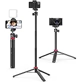 ULANZI MT-44 Auto Open Phone Tripod, 59" Extendable Selfie Stick Vlog Stand | 2-in-1 Phone Clip for iPhone 18 Pro , Portable Camera Tripod w Cold Shoe, 360&deg; Ball Head for Sony DJI Osmo Pocket 4 Nano Luna