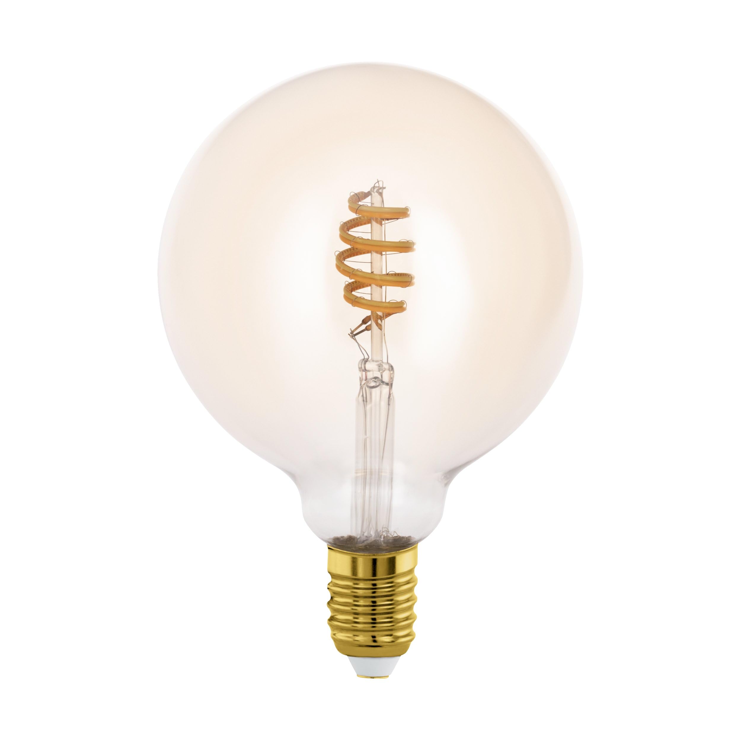 Eglo Connect.z Smart Home E27 LED Filament Light Bulb, G125, ZigBee, app and Voice Control, dimmable, White tunable Light (Warm – Cool White), 360 Lumen, 5 watt, Vintage Lightbulb Amber