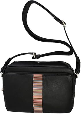 Amazon Paul Smith ポールスミス 斜め掛けショルダーバッグ ブラック マルチストライプウェビング レザー M1a 6323 Amulti 並行輸入品 Paul Smith ポール スミス ショルダーバッグ