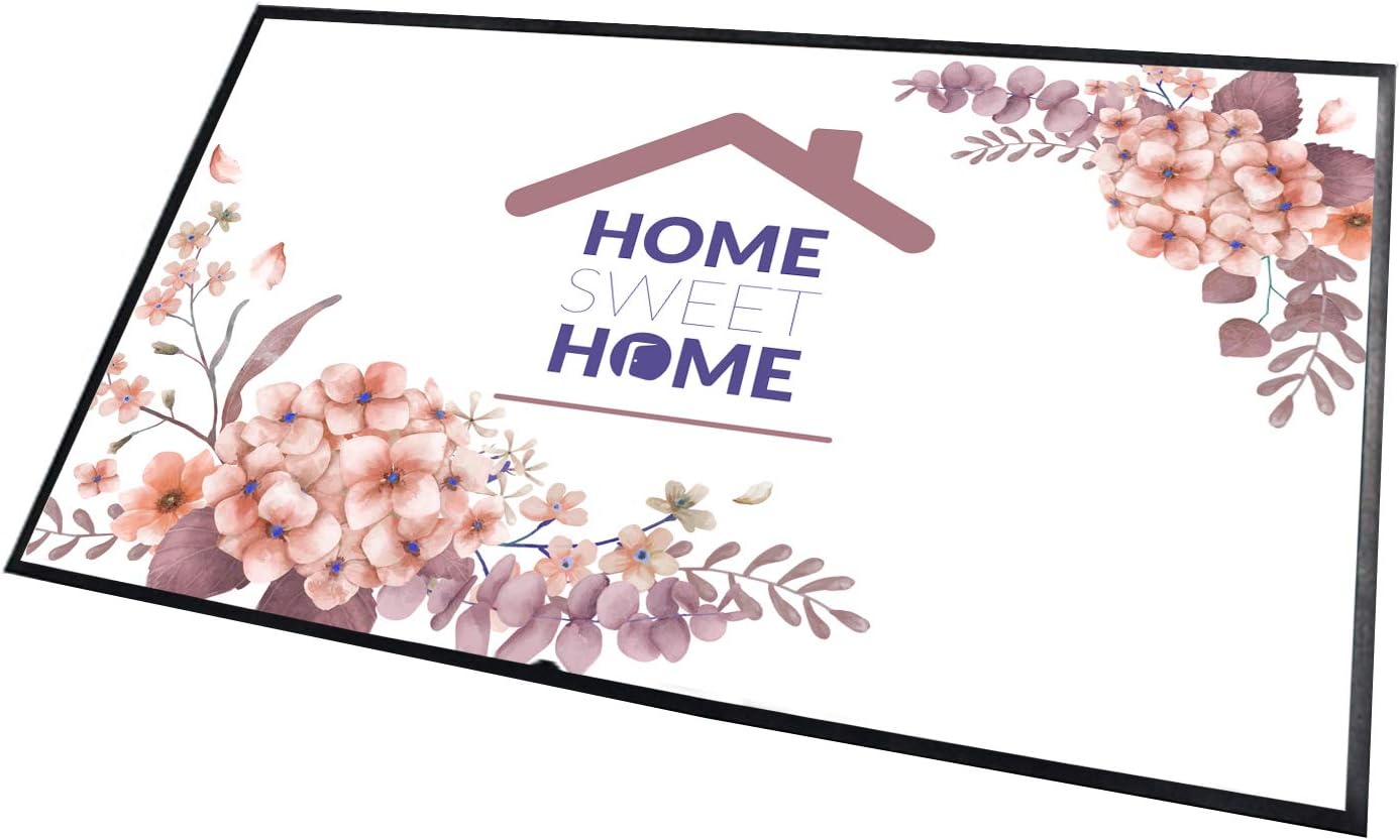 Home Sweet Home Outdoor Doormats, Durable Front Door Entrance Mat, Non-Woven Fabric Floor mats, Non-Slip Rubber Outdoor Carpet Rug, Perfect for Home, Office (2.25' X 1.5', Style: D)