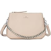 ALEX&MIA Crossbody Bag for Women - Medium Vegan Leather Handbag with Multiple Zippered Pockets, Two-Strap Design