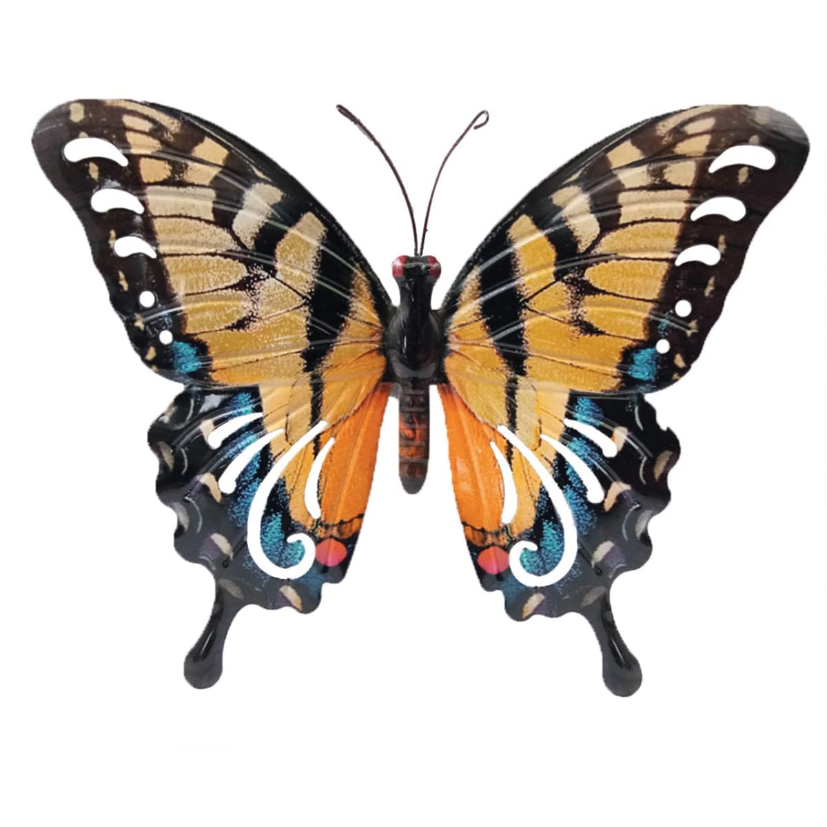CIM Metal Wall Decoration - Butterfly Swallowtail - 37cm x 25cm - 3D murals - wall decoration incl. practical wall attachment - hand-painted wall sculpture