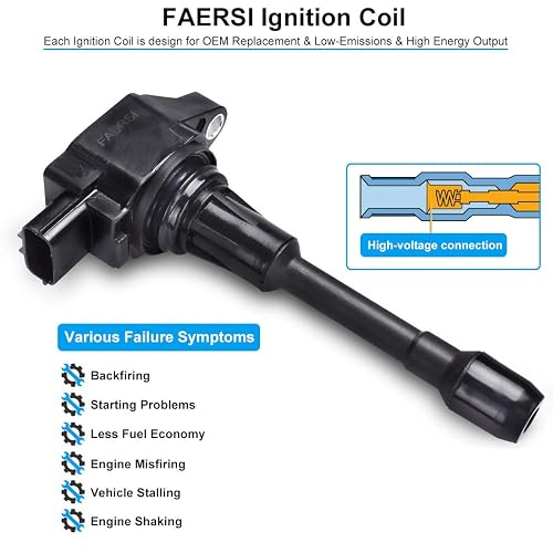 UF549 RED 4 Ignition Coil for Nissan Altima Sentra Rogue Cube 2.5L