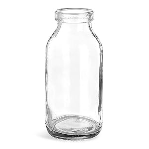 12 x kleine Vasen Glasflaschen 10,5 cm hoch Glasfläschen Landhaus Vintage Vase Flasche Glas klar mini Milchflaschen Dekoflaschen