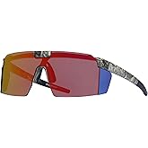 Piranha Eyewear Backcountry Flip Up Shield Sunglasses for Men with Red Mirror Lenses and Peripheral Coverage
