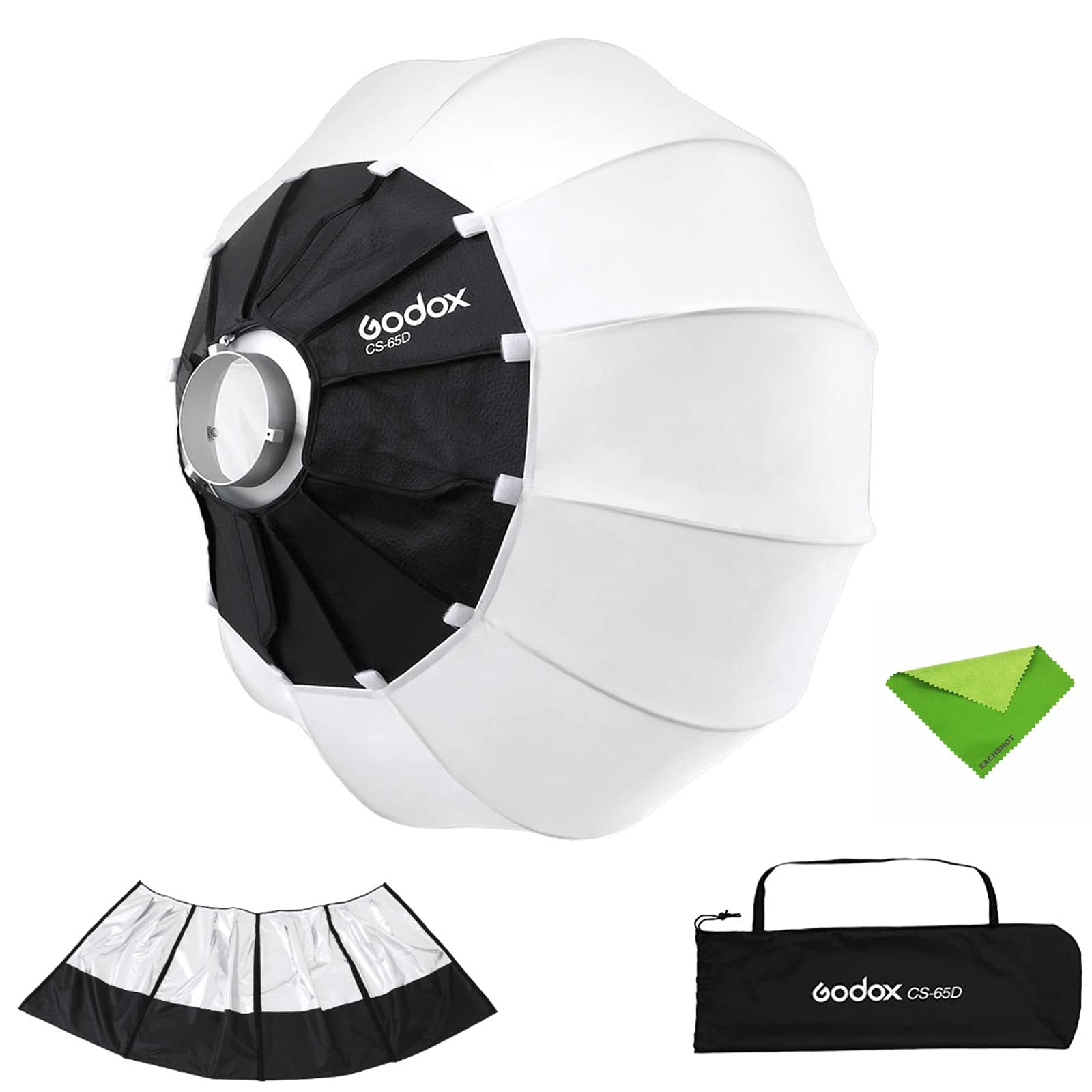 GODOX CS-65D 65cm Lantern Softbox Soft Light Modifier w/Reflective Shading Skirt+Carry Bag, Quick-Setup Softbox Diffuser, Compatible with Godox Bowens Mount Studio Flash LED Video Light
