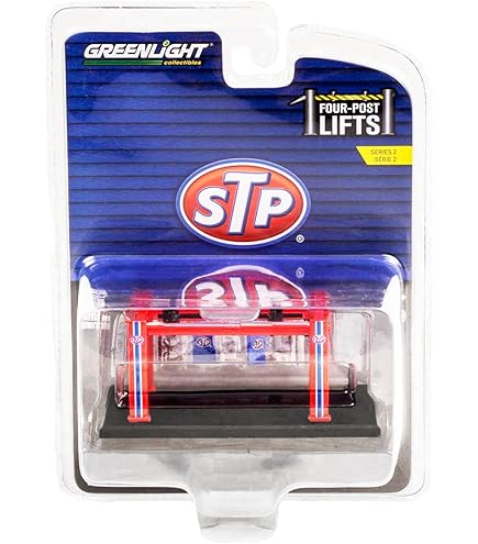 ミニカー GREENLIGHT 1:18 Four-Post Lift Adjustable Four Post Lift Blue for 1/18 Scale Diecast Model
