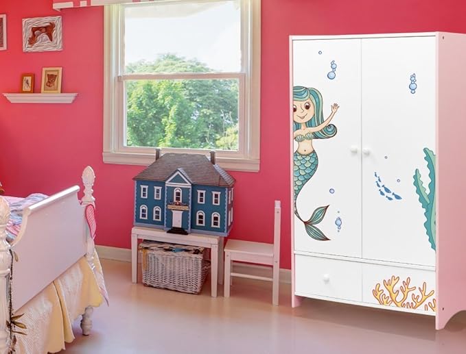 Wandtattoo Kinderzimmer Möbelsticker Set Unterwasserwelt für Mädchen