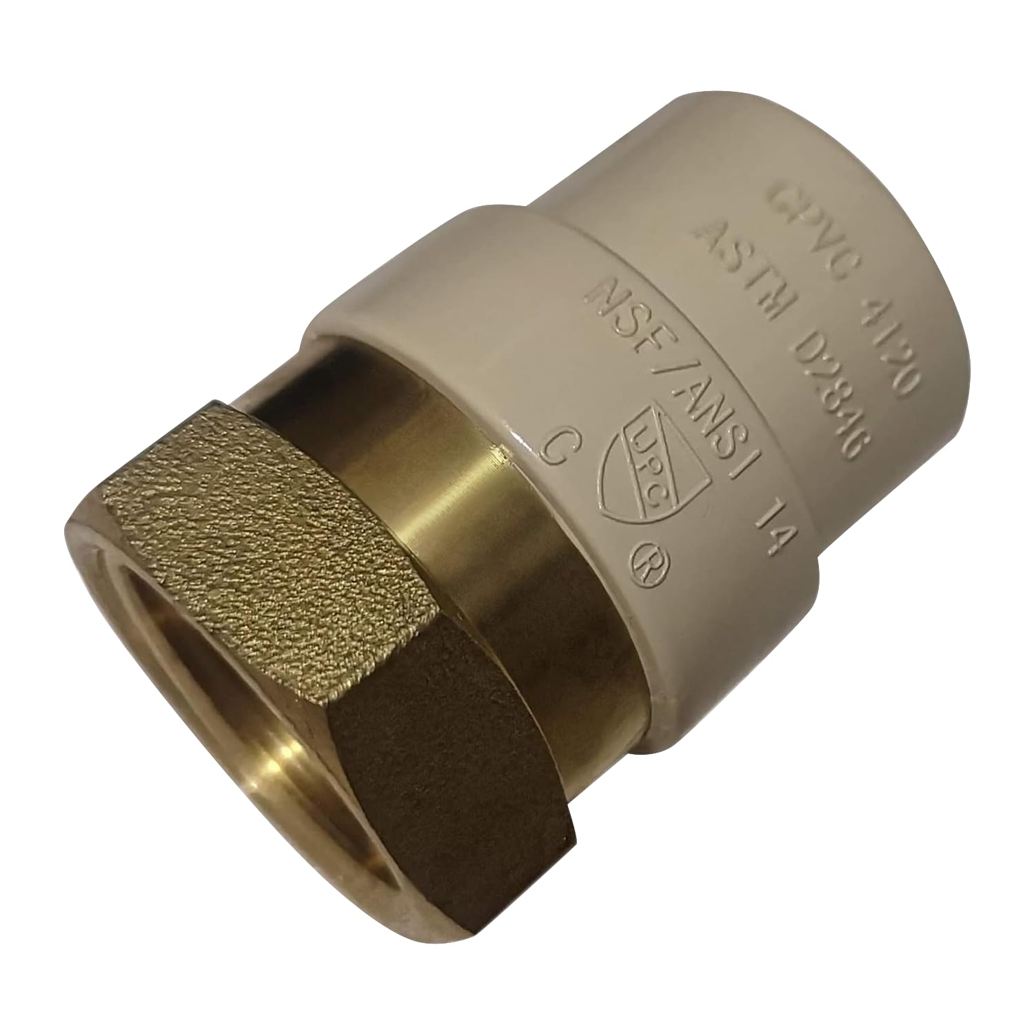 Photo 1 of XFITTING CPVC Transition Coupling, 3/4 inch CPVC x 3/4 inch FNPT, Pack of 2