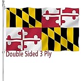 Maryland Sates Flags 3x5 Double Sided Outdoor MD Maryland Flags Heavy Duty 3 Ply with Durable Canvas Header and Brass Grommets Vivid Colors