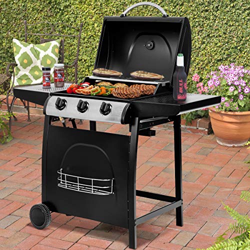 image for Giantex BBQ Propane Gas Grill Cart 3-Burner Outdoor Camping Cooking, 3