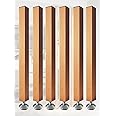 Wood Slat Room Dividers Floor to Ceiling, 8 7 6 5 4 3 Feet Tall Wall Partition Screen Post for Office, Stairway, Lofts and Porch, Modern Living Room Decorative Panel(6 Pack,175cm/68.8in/5.74ft)
