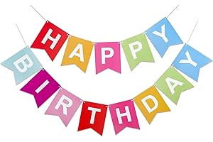LITAUS, Colorful Happy Birthday Banner - Pre-Strung, 9 ft, No DIY | Birthday Decorations | Happy Birthday Sign for Birthday Decor, Backdrop | Birthday Banner for Women, Men