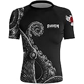 Raven Fightwear Women's Kraken Octopus BJJ Rash Guard Short Sleeve MMA