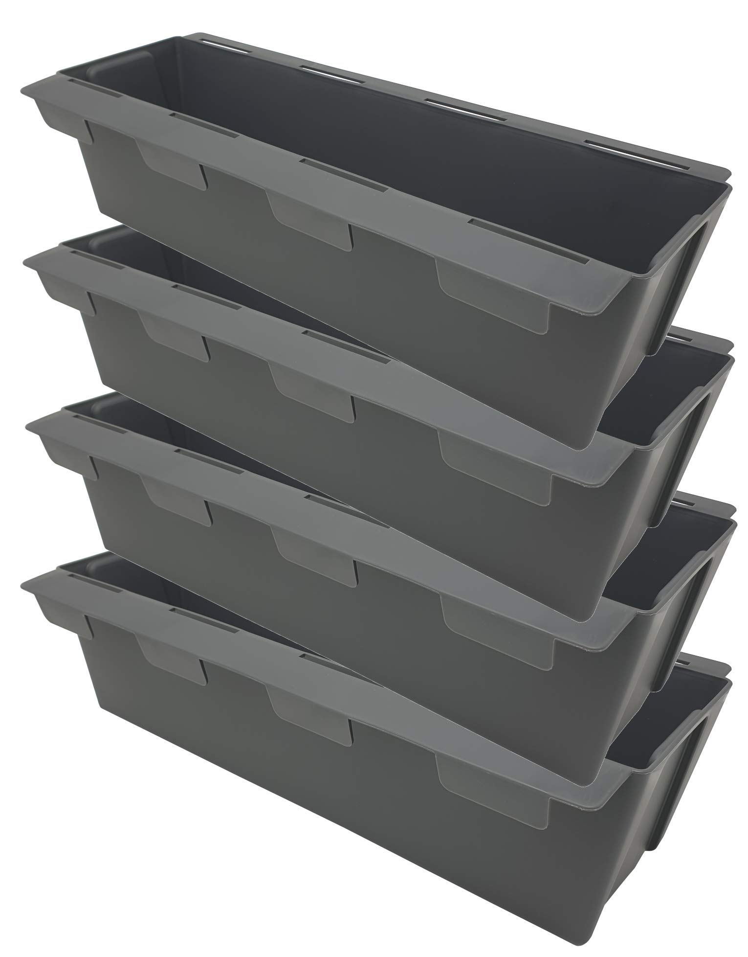 Pilix Pallets, Flower Box, Euro Pallet with Patented Plug-In System, Anthracite Plant Box, Plastic Inserts for Euro Pallets, Flower Boxes, 37 cm, 4 Pieces