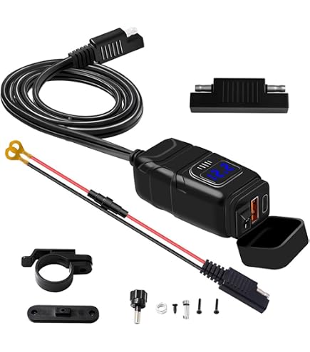 Chargeur USB Moto étanche Avec Voltmètre - QC3.0, Interrupteur, Pour Guidon 2,2 Cm - Alimentation 12V