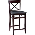 Linon Triena X Back Folding Counter Stool, Brown