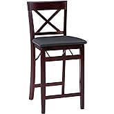 Linon Triena X Back Folding Counter Stool, Brown