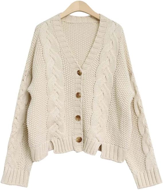 Amazon ヴィヴィッドレディ Vividlady ケーブルニットカーディガン レディース カーディガン 長袖 カーディガン レディース アウター 長袖 カーディガン 秋冬vネックレディース ニット 長袖 カットソー シンプル きれいめ カーディガン ボレロ 通販