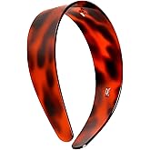 LLMSIX Tortoise Shell Headband with Teeth for Women Brown Wide Acetate Flexible Hair Headband Skinny Wide Headbands with Teeth for Women and Girls No Slip Durable Styling Hair Accessories