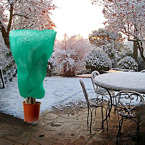 AmFor 2 Pack Plant Covers Freeze Protection, 31.5 X 39.4 Inch Reusable NonWoven Frost Cloth