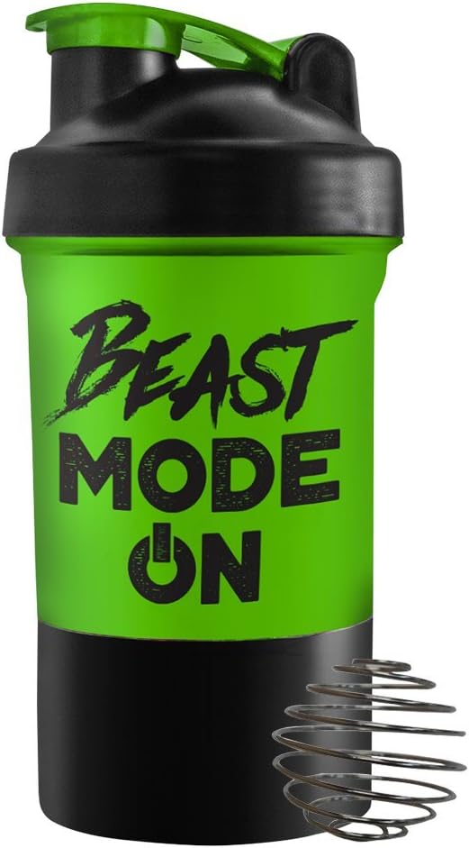 PowerFoods Green Blender Cup - Beast Mode ON - 2 compartments