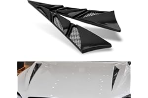 Dogary 2 PCS Car Hood Ventilation Cover, Scratchproof & Collision-resistant Shark Fin Spoiler, Adhesive Car Fender Vent Protection Decoration, Universal for Most Cars, SUVs, Trucks (Black)