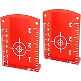 Magnetic Floor Laser Target Card Plate for Red Laser Level - 2 pack