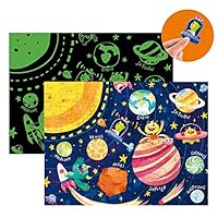 Space Theme Jigsaw Puzzles - 96 Pieces Solar System Planets Learning Toy - Glow in The Dark - Space Ships - Educational Toys Children Gifts for 3 4 5 6 7 8 9 Year Olds Kids, Boys, Girls, Toddlers