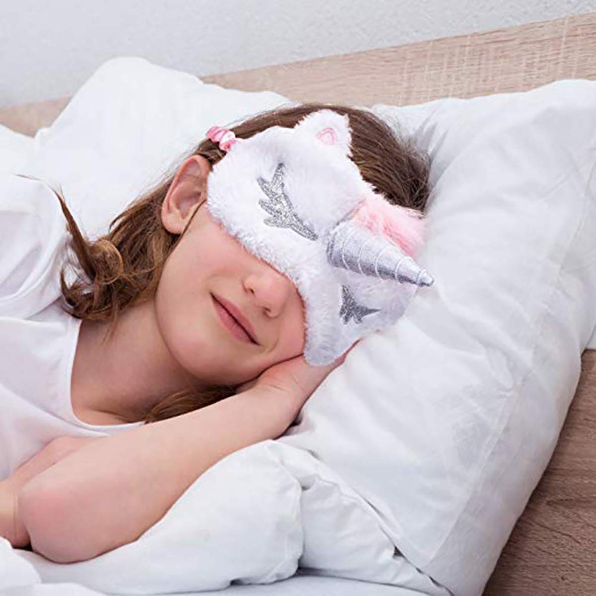 Unicorn Sleep Mask,Kapmore 4 Pack Cute Eye Mask Unicorn Horn Sleeping Mask Soft Plush Blindfold Sleep Eye Cover for Kids Girls Women