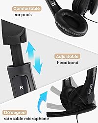 KLOJIM Wired Headphone for PC/Laptop - On-Ear
