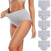 Molasus Women's Cotton Underwear High Waisted Full Coverage Ladies Panties (Regular & Plus Size)