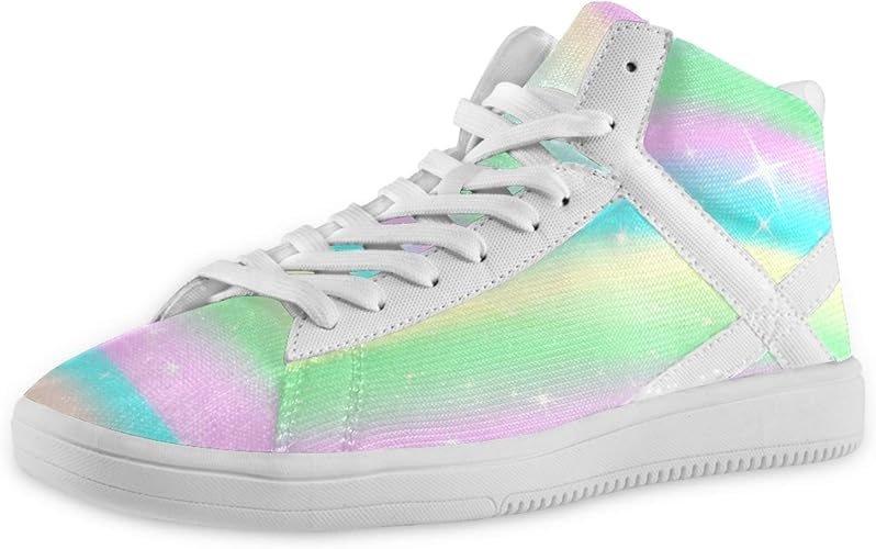 Amazon Natax ハイカットスニーカー メンズ ハイカットシューズ 運動靴 通気性 夏用 薄型 カジュアルシューズ 男の子 おしゃれ 人気 スポーツ 軽量 学生 靴 くつ 虹色 可愛い かわいい スニーカー Natax ランニング