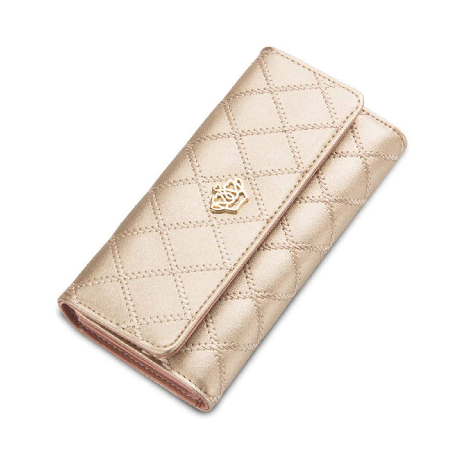 Symphonyw Women Leather Wallet,Long Fashion Crown Female's Handbag Money Wallet for Ladies Girls