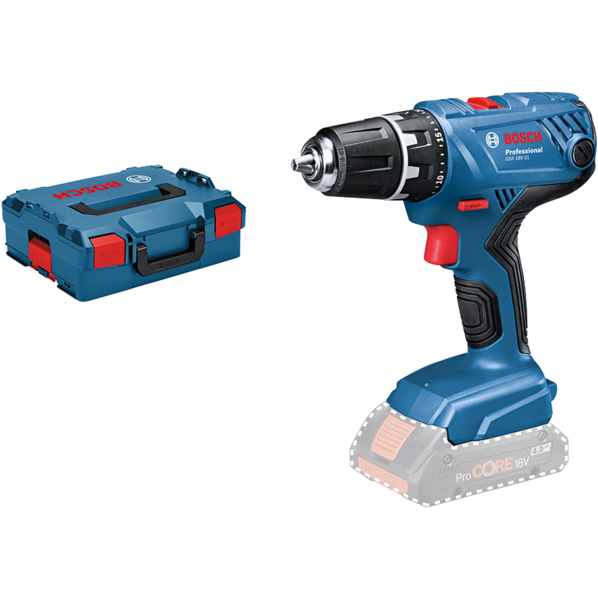 Bosch Professional 18V System GSR 18V-21 cordless combi drill (excluding batteries and charger, in L-BOXX 136)