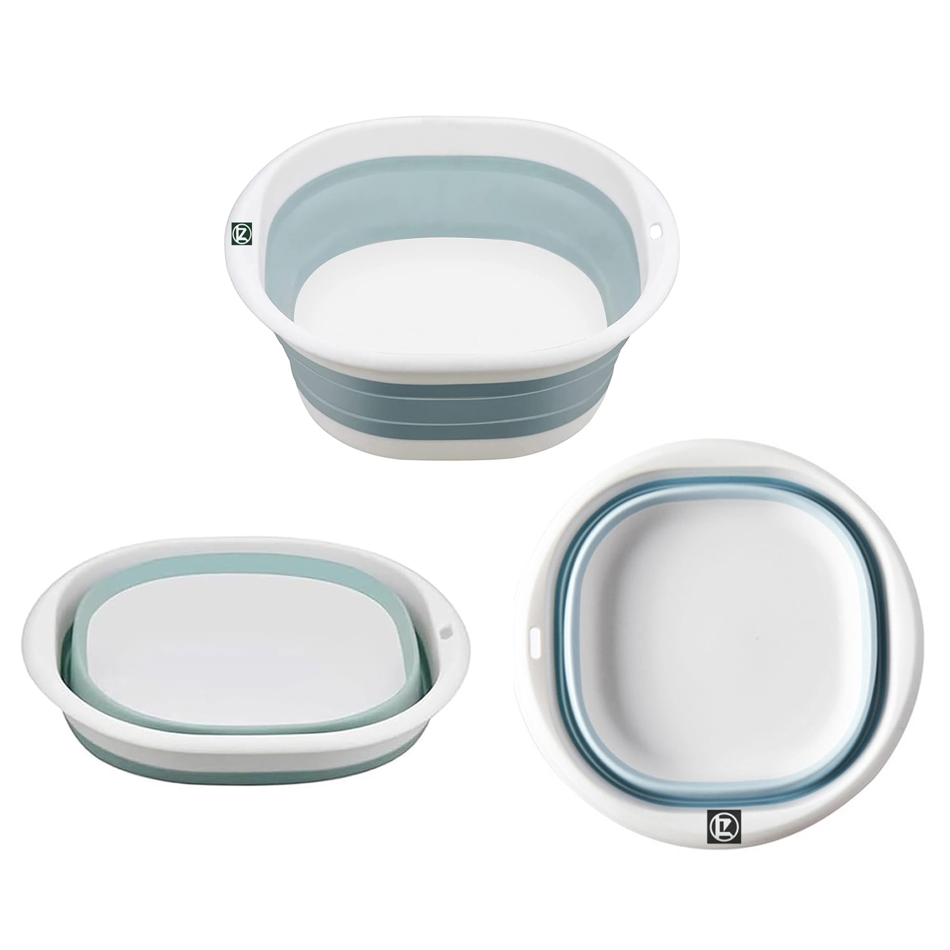 ZatRuiZE Collapsible Washing Up Bowl,Portable Foldable Wash Basin for Kitchen,Camp,Travel,Square Camping Sink (Blue, 6L)