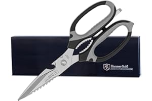 Hammer Stahl Kitchen Scissors | Kitchen Shears Heavy Duty Poultry Shears | Kitchen Shears Dishwasher Safe | Stainless Steel Kitchen Scissors Come Apart for Cleaning | Sharp Kitchen Scissors