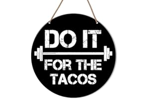 HSNBT Funny Gym Signs Wall Decor, Home Gym Motivational Wall Decor Gym Hanging Signs Decorations for Fitness Workout Room Gift for Woman Man Gym Enthusiast, Do It for The Tacos