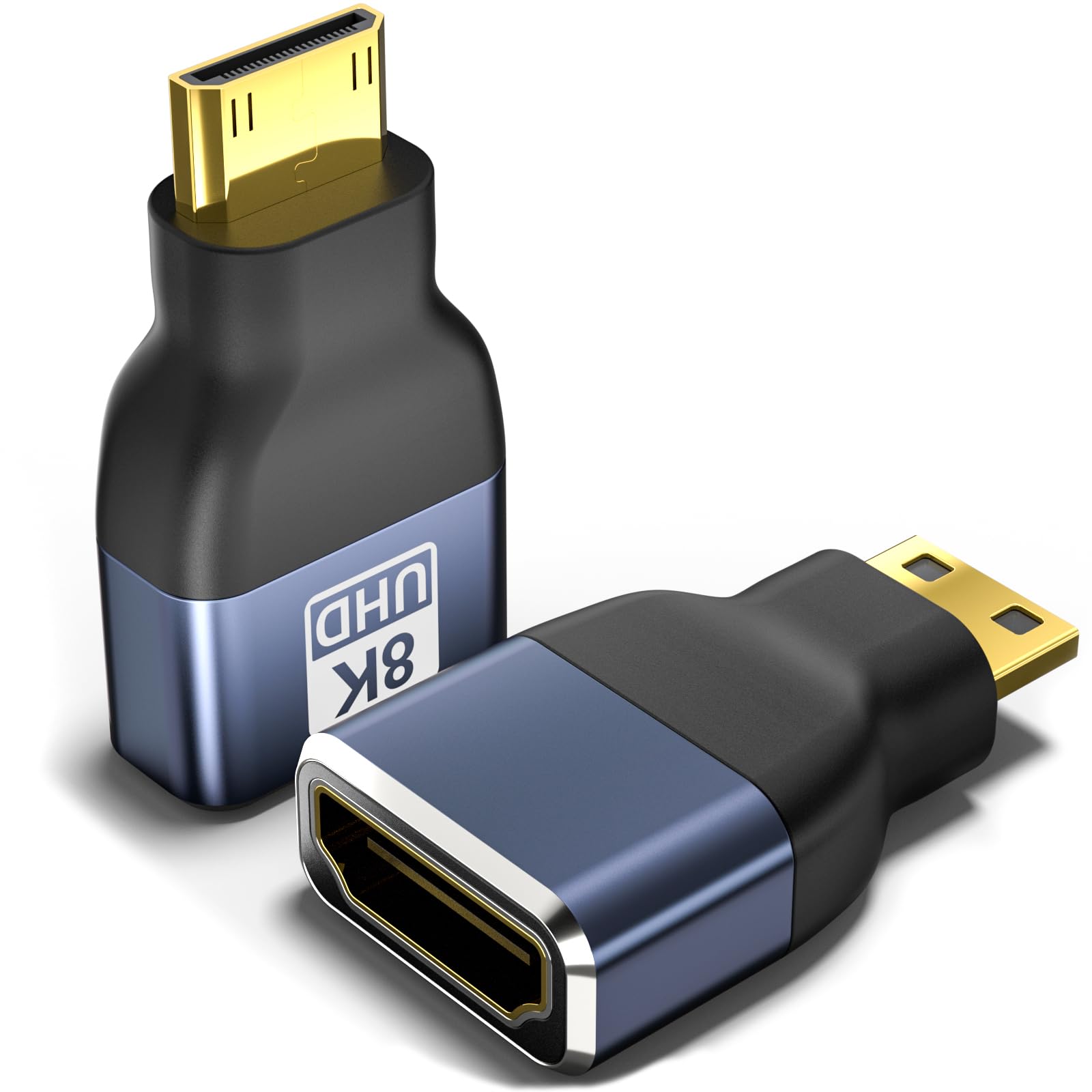 Photo 1 of *SINGLE* Mini HDMI to HDMI Adapter 1 Pack, 8K@60Hz 4K@144Hz 2K@240Hz, Gold-Plated Converter with 48Gbps HDMI 2.1 High-Speed, Bidirectional Adapter for DSLR Camera, Tablet, Laptop, HDTV, Projector, PS5, Xbox