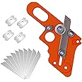 YUENTOEN Veneer Edge Cutter Tool with 10Pcs Blade and 4Pcs Circular Edge Scraper, Woodworking Hand Trimming Tool for Woodwork