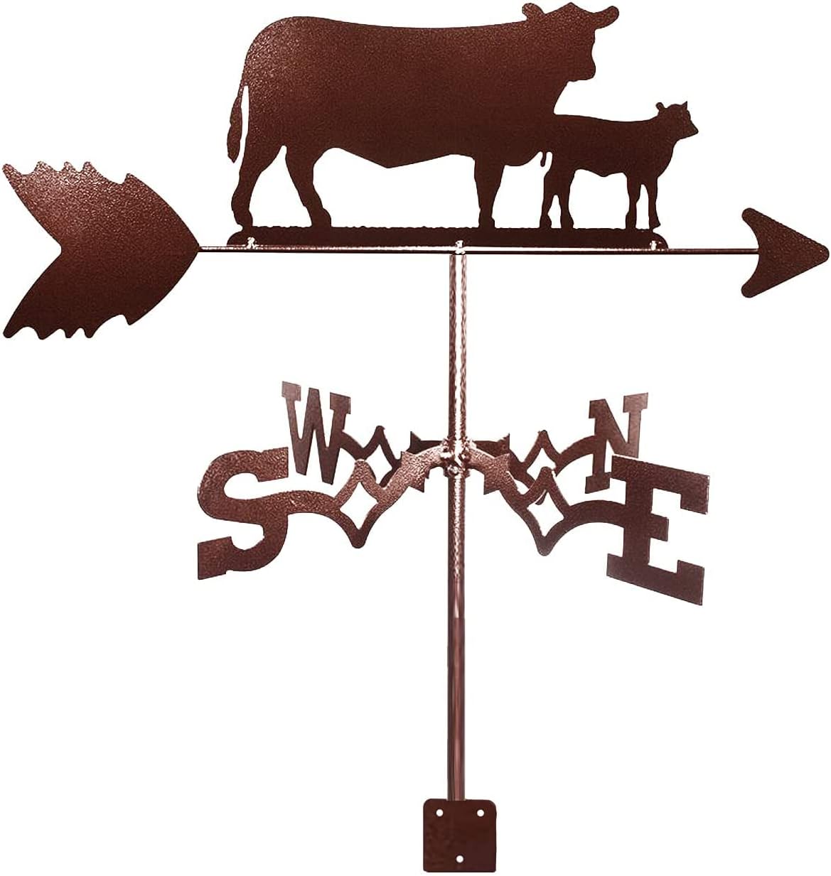 Weathervanes - EXmalAia Weathervane,Weather Vane Weathervane Wind Vane Bigfoot Fishing Rooster Weathercock Measuring Tools with Anti-Rust Coating for Outdoor Bracket Decor Craft (Color : Cow and Lamb)
