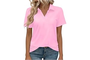 Women's Golf Shirts Short Sleeve Polos Collared Tennis T Shirt Dressy Casual V Neck Business Tunic Top Summer Tshirt