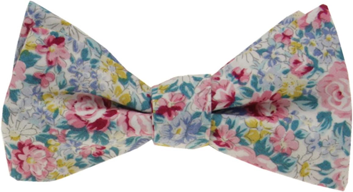 Mens Floral Self Tie Bowties - 100% Cotton Butterfly Bow Ties - Wedding - Gift