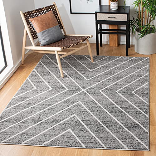 SAFAVIEH Adirondack Collection Accent Rug - 4' x 6', Dark Grey & Ivory, Modern…