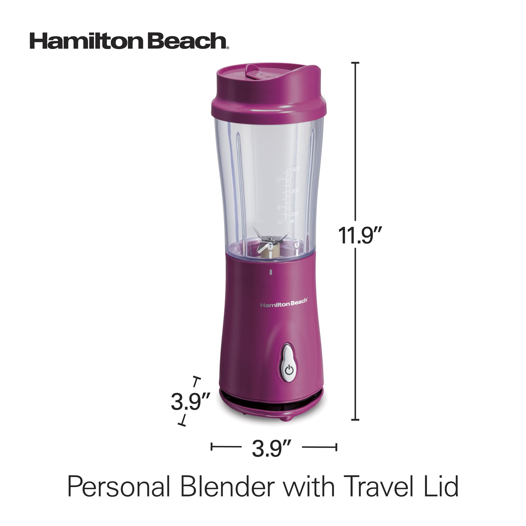 Hamilton Beach Portable Blender for Shakes and Smoothies with 14 Oz BPA