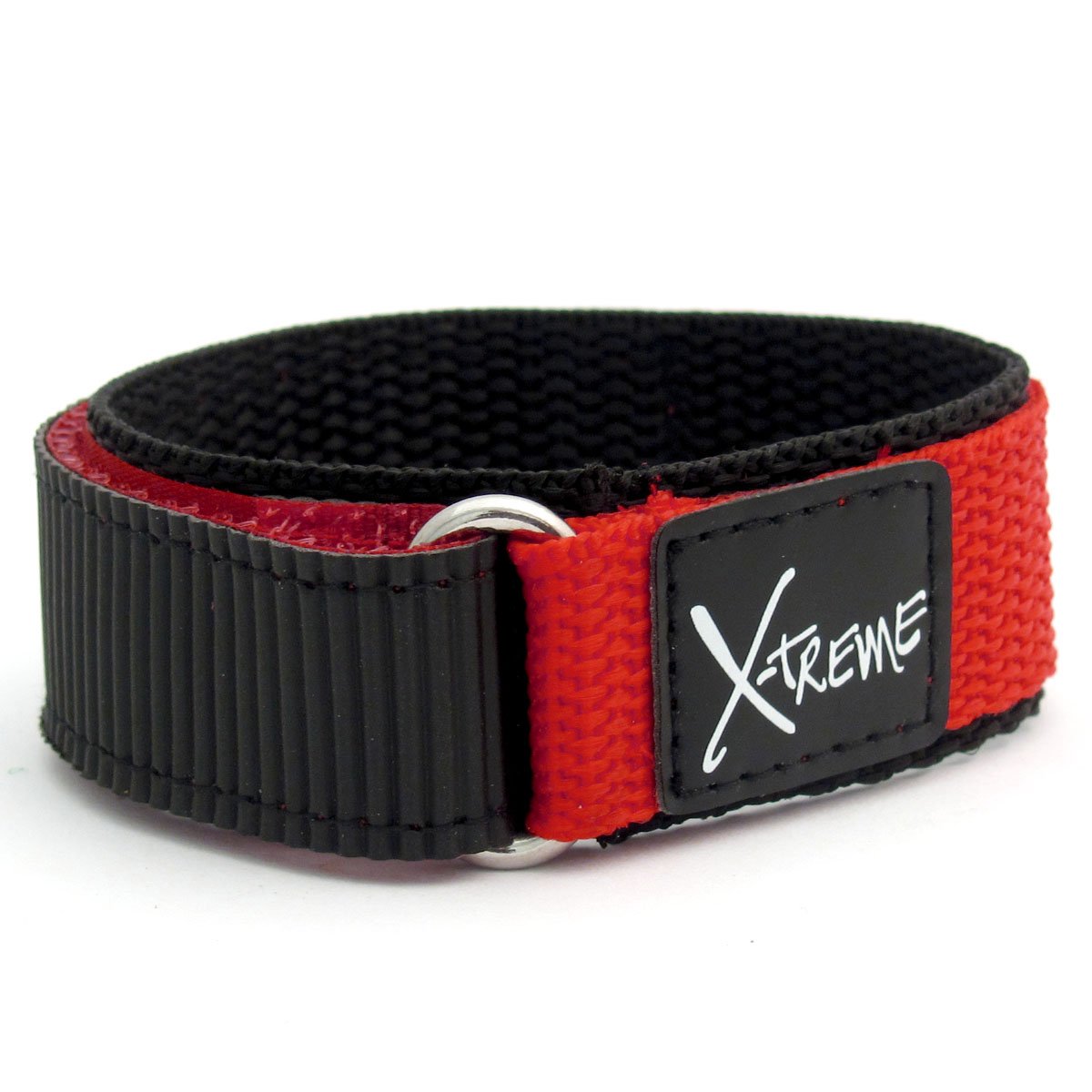 X-treme Tough Sports Watch Strap Band Men's Hook and Loop Rip Tab Fastening 20mm - Red