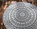 RAJRANG Black and White Round Tapestry - Cute Hippie Mandala Tapiz Cotton Bedding Bohemian Boho Bedspread Wandteppich Round 72 inches