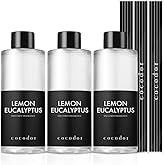 COCODOR Reed Diffuser Oil Refill/Lemon Eucalyptus /6.7oz / 3 Pack/Aromatherapy, Home Fragrance, Scented Oils, Oils for Reed Diffuser, Bathroom Home Decor