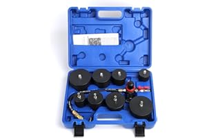 Gnhydxfe 10pc Turbo Boost Leak Tester Kit, Turbocharger System Leak Tester with 4 Pairs of Stepped Adapters 1-3/8" (35mm) - 3-1/2" (90mm) and European Intake Port(Blue)